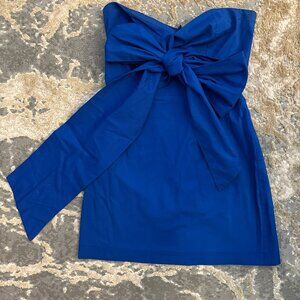 Rubber Ducky Productions - Blue Bow Strapless Sweetheart Neckline Dress (Size M)